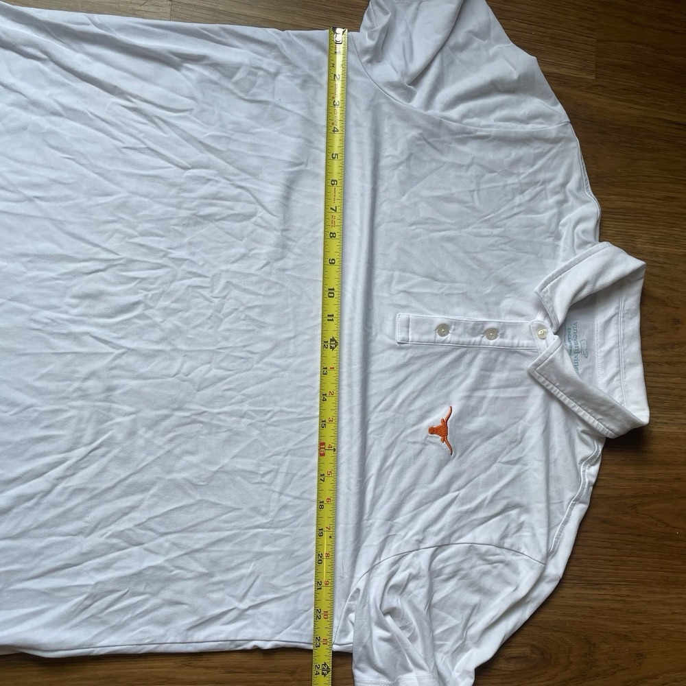 University Of Texas Polo Shirt Men L Vineyard Vines White Edgartown UT Longhorn - Picture 9 of 12
